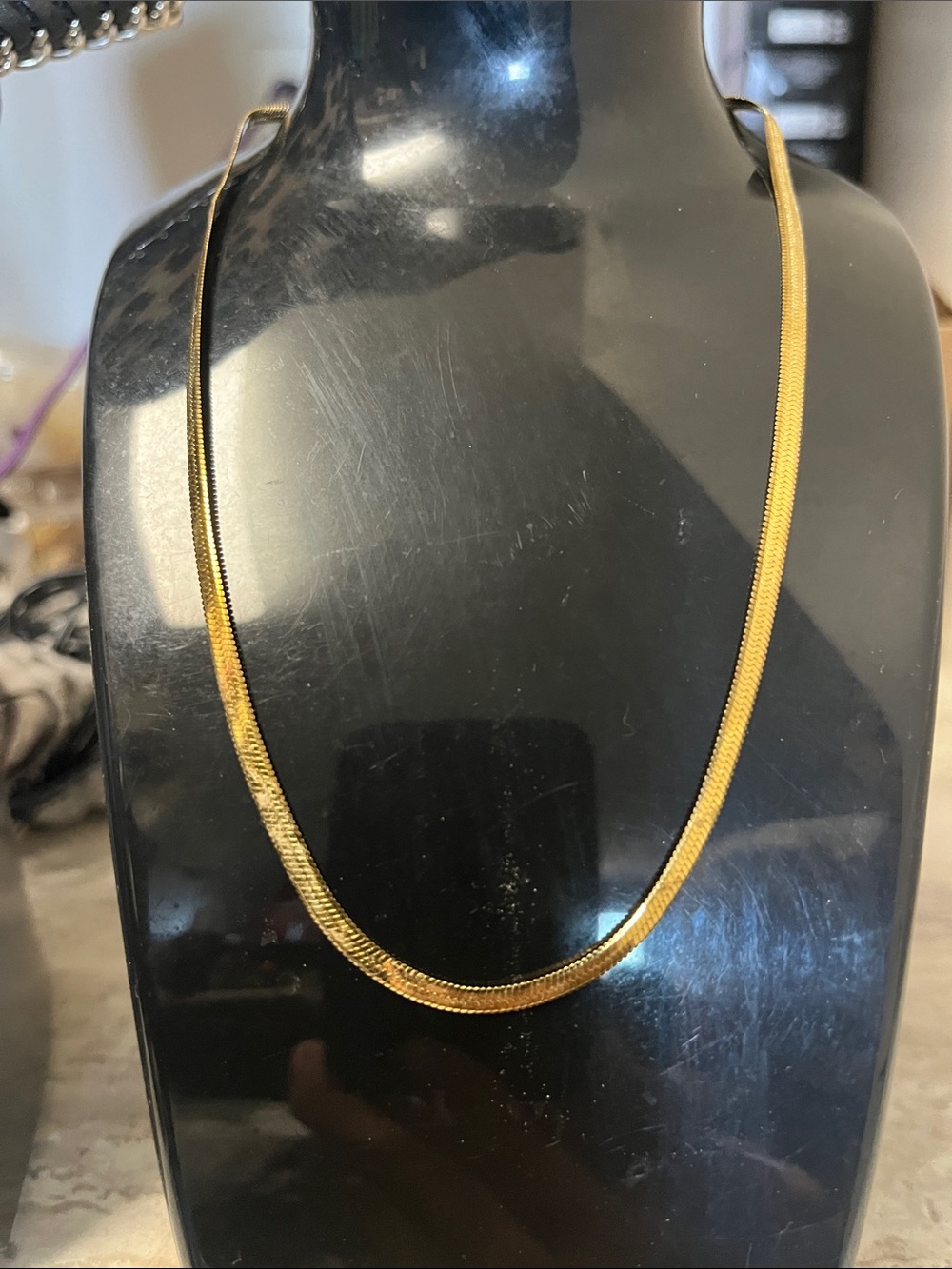 Classic Gold-Tone Herringbone Necklace